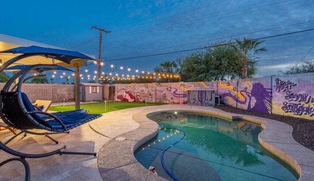 Pool & Fire Pit Art Retreat near Old Town w/Golf
