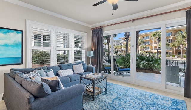 Pool front condo just steps to the private beach, hot tub, pools, gym on 30A!