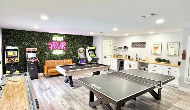 Pool, Massive Game Room, and Atrium