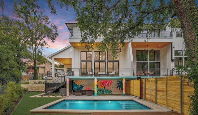 Pool + Mural Patio | South Austin Retreat