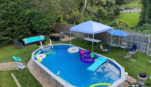 Pool Oasis Big Yard 1 Bedroom + 1 Living room with SofaBed nearby Train to NYC