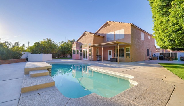 Pool + Patio: West Chandler Villa Retreat