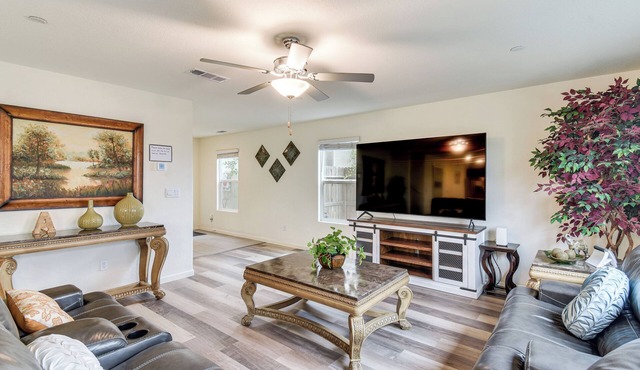 Pool Table & Patio! Spacious Merced Getaway
