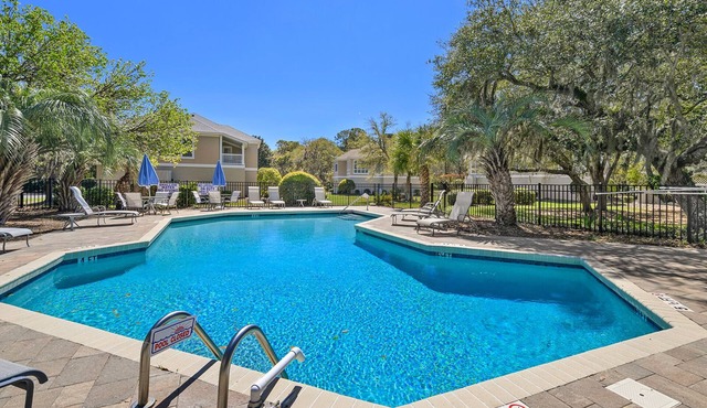 Poolside 3B villa, on golf course with pool.
