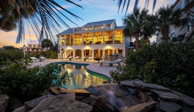 Pop-a-Cork: Waterfront home, pool, private beach + gated community!