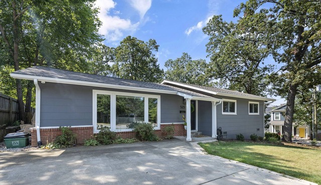 Pop art-themed dog-friendly home with huge deck, grill, cornhole, backyard