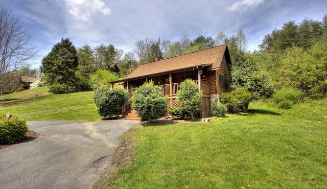 Porch w/swing & hot tub, sounds of stream, fireplace, pet & family friendly!