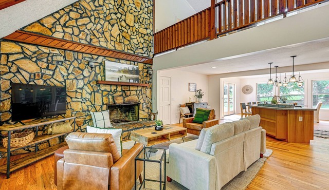 Porch, Yard & Creek Access: Spacious Sylva Home!