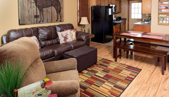 Prancing Doe sleeps 6, or rent all 4 for 20. Horseback riding across the Rd!