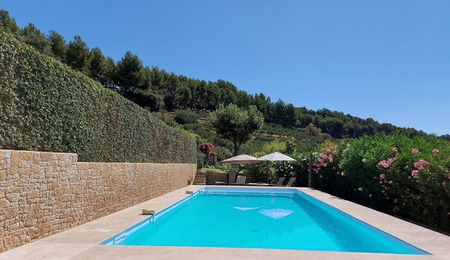 Pretty farmhouse surrounded by vineyards and olive trees will