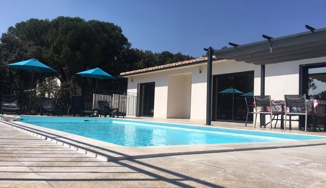 PRETTY NEW AIR CONDITIONED VILLA WITH HEATED POOL IN THE CAMPAIGN OF UZES