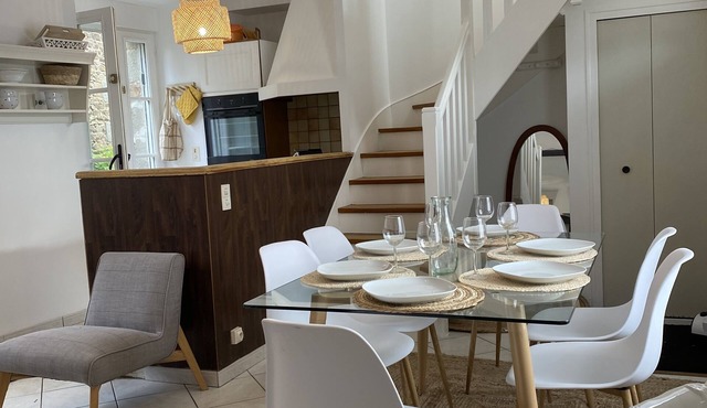 Pretty old house in the center of a village on the banks of the Rance river