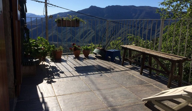 pretty village house between sea and mountains in a peaceful and freshness