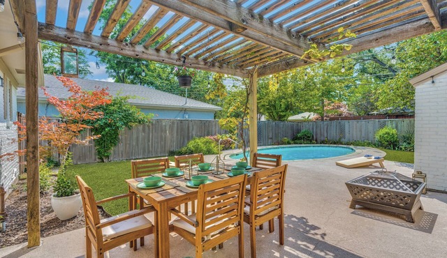 Prime location chic 4BR home with charming pool and yard