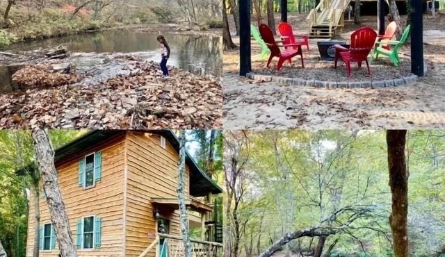 Private 14 acre Creek side Cabin and close to Lake