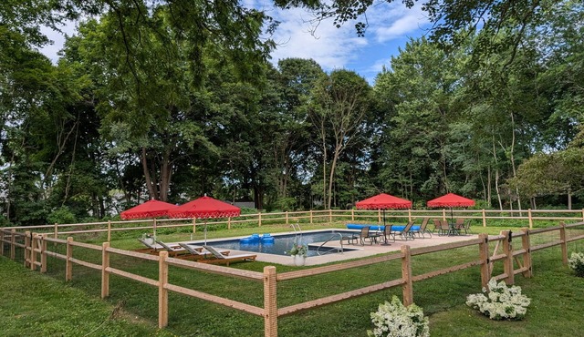 Private 2-acre coastal compound with heated pool + guest cottage in Westbrook