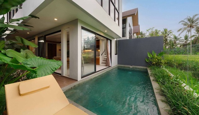 Private 2BR Oasis, Pool & Ubud Rice Field Edge