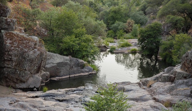 Private 40-acre retreat with creek, swimming hole, hot tub, fire pit, sleeps 18, dog-friendly, near golf & casinos.