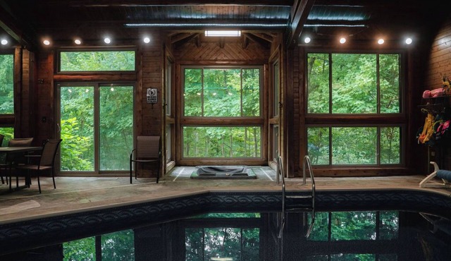 Private 90+ acres! Indoor Heated Saltwater Pool. Private Lodge With Amenities
