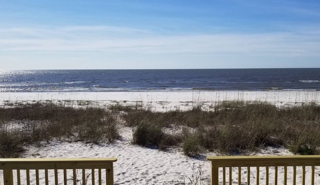Private beach and Bay with a Dock. Ground Level home, Ocean front property