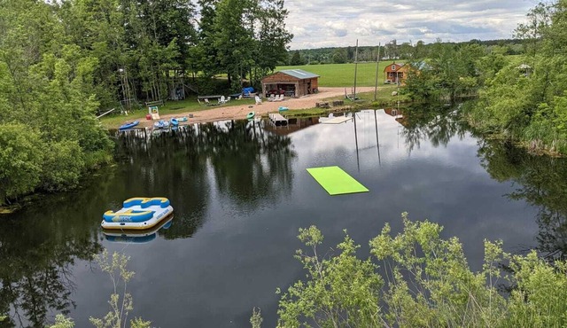 Private beach, cabins and pavilion