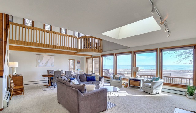 Private Beach & Deck: Spacious Lake Michigan Home