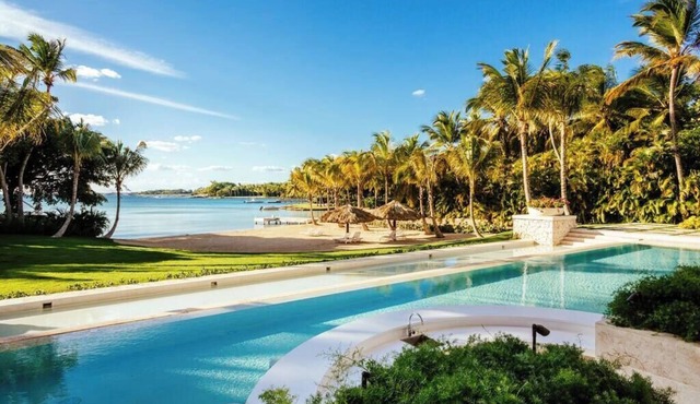 Private Beach Estate w Pool, Elevator, Chef+Butler