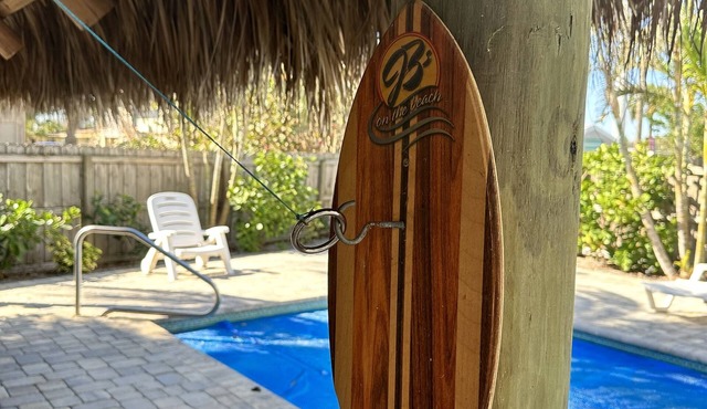 Private Beach House Oasis! Heated Pool, Spa, Tiki hut, Ocean few houses away