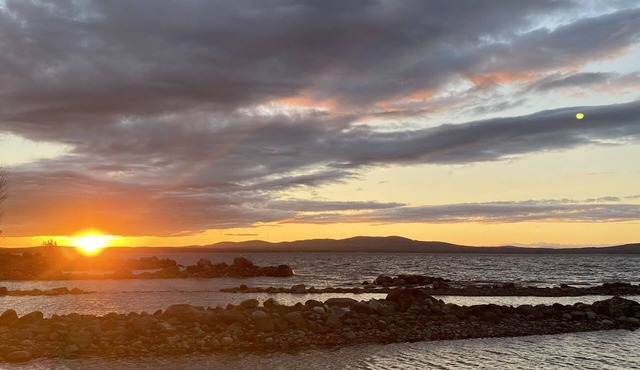 Private Beach Sunset Views Getaway on Sebago Lake