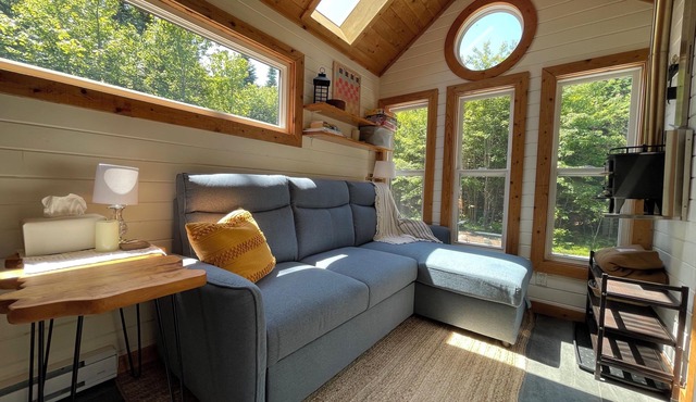 Private Brook-Side Tiny House in the Woods with Gazebo