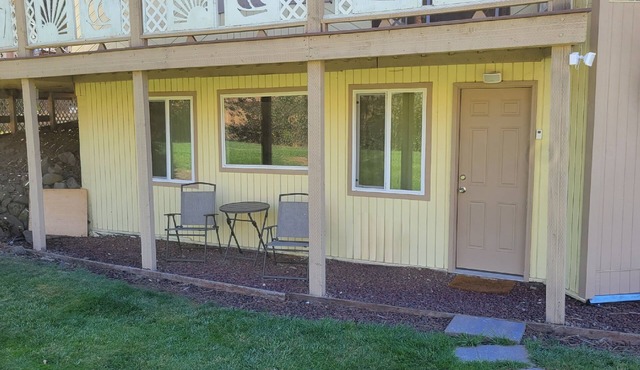 Private daylight basement with river views.