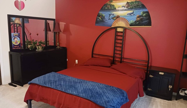Private entrance master suite with a kitchenette
