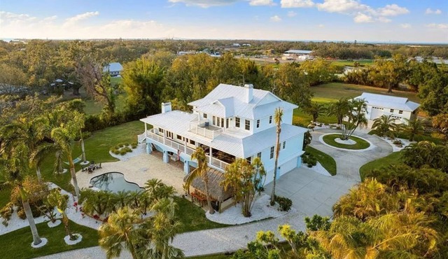 Private estate with dock and 2 boat lifts on beautiful Terra Ceia Island.