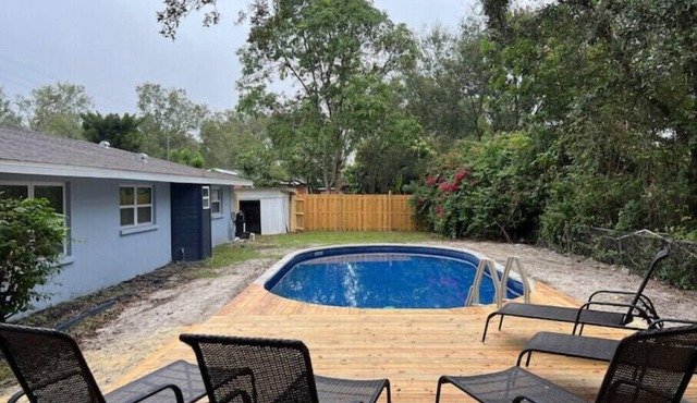 Private fenced in pool home