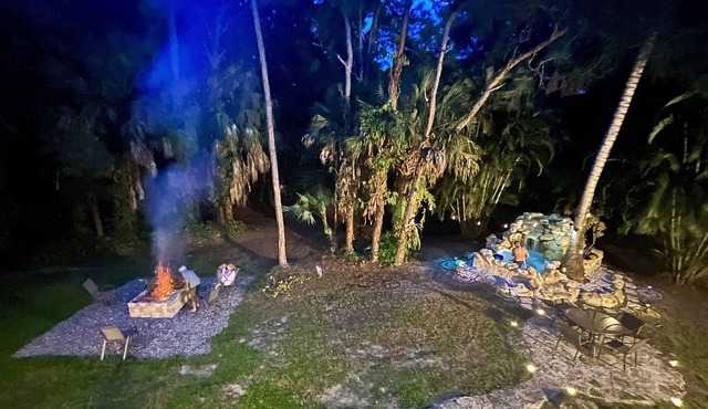 🔥 Private Hidden Gem w/ Hot Tub & Waterfall 10 miles from the Beach 🏖️