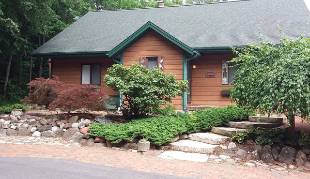 Private home on twenty wooded acres.