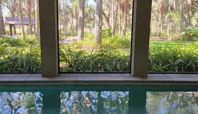 Private hot tub and seasonally heated pool.