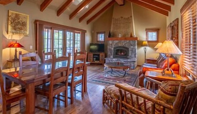 Private Hot Tub & Patio | Vaulted Wood Ceilings & Decor | POMA Ski Lift Access