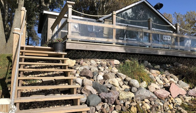 Private lake front property with huge patio!