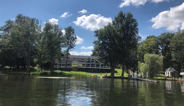 Private lakefront adirondack style home