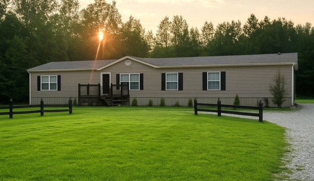 Private location-4-bedrooms with 8 beds and lots of parking.
