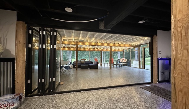 Private lower level of log cabin home