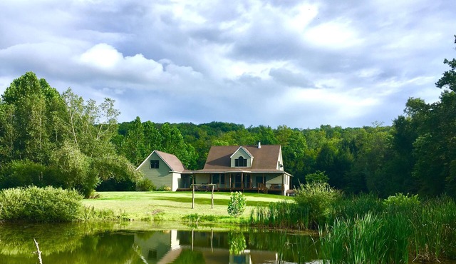 Private Modern Estate Chalet in Nature with Pond and Creek on 50 acres-Sleeps 18