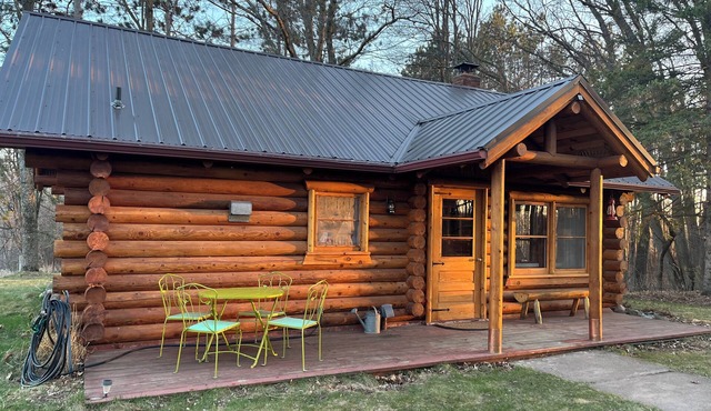 Private, modern, cedar log cabin home on twenty acres near St. Croix State Park.