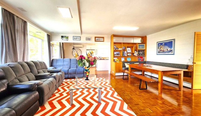 Private quad guest room with full kitchen and free parking