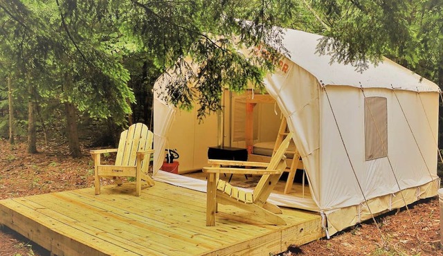 Private Riverfront Safari tent for a Glamping Experience in the Monadnock Region, New Hampshire