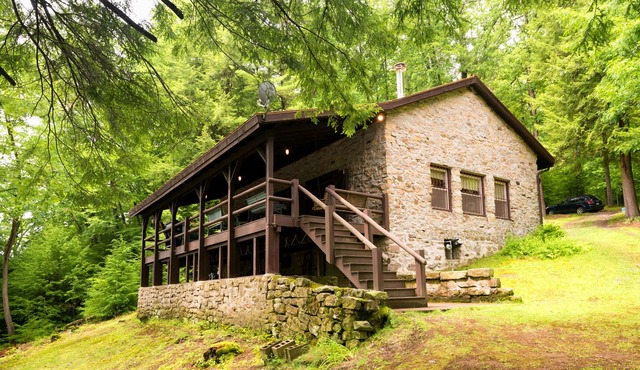 Private Riverfront Solid Stone Cottage on 18 Acres of Forestland on the Clarion