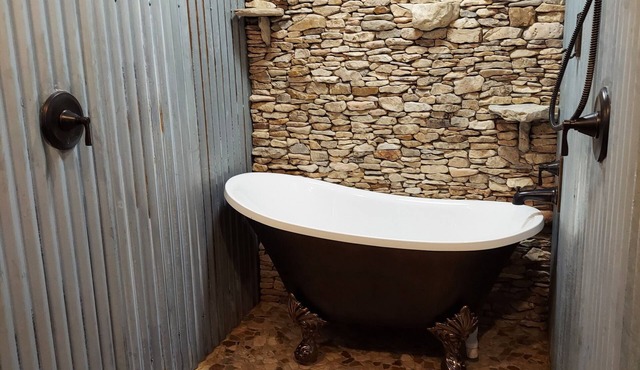 Private, rustic country home with hot tub, movie theater and a view