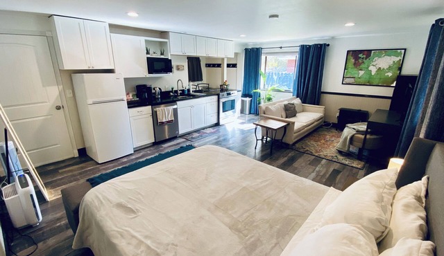 Private studio, huge walk-in shower, large windows, and lots of natural sunlight