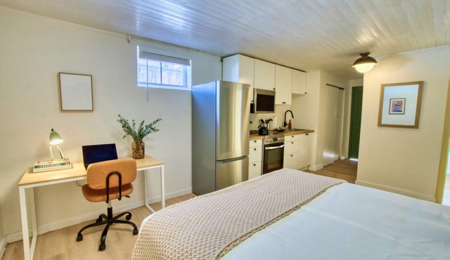 Private Studio w/Bath + Kitchen | Backs to NLR